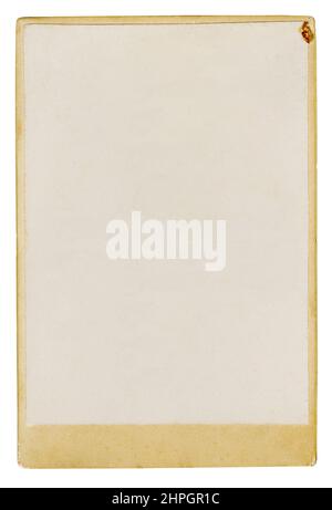 Old cardboard photo frame template isolated on white background. Vertical photography Template Stock Photo