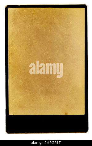 Old cardboard photo frame template isolated on white background. Vertical photography Template Stock Photo