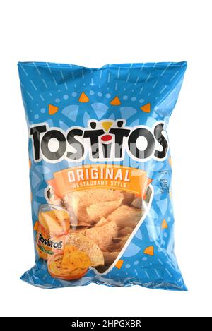 IRVINE, CALIFORNIA - 14 FEB 2022: A bag of Tostitos Corn Chips Original Restaurant Style Stock Photo