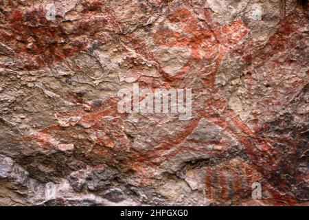 Cave paintings in Loreto Cueva del Raton, Baja California Sur, Mexico Stock Photo