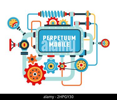 Steampunk machine with gears, pipes and screen for text Stock Vector