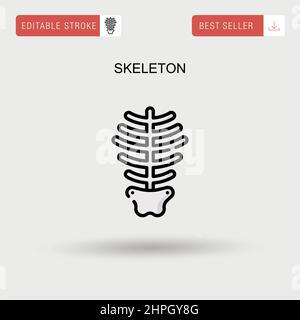 Skeleton Simple vector icon. Stock Vector
