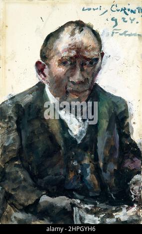 Self-Portrait by Lovis Corinth (1858-1925), gouache, with possible additions in oil, on heavy ivory wove paper, 1924 Stock Photo