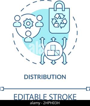 Distribution turquoise concept icon Stock Vector