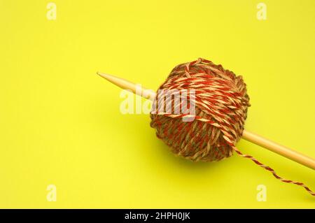 Ball of wool prepared for an artistic work. Stock Photo