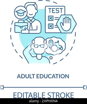 Adult education turquoise concept icon Stock Vector