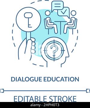 Dialogue education turquoise concept icon Stock Vector