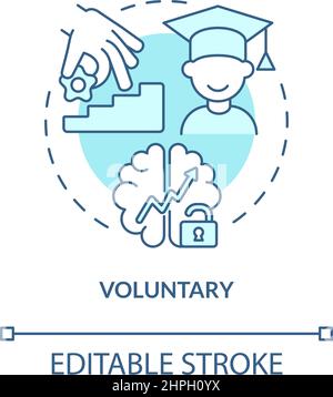 Voluntary education turquoise concept icon Stock Vector