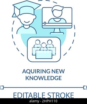Acquiring new knowledge turquoise concept icon Stock Vector
