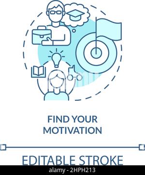 Find your motivation turquoise concept icon Stock Vector