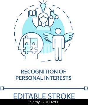 Recognition of personal interests turquoise concept icon Stock Vector