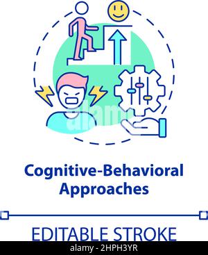 Cognitive behavioral approaches concept icon Stock Vector