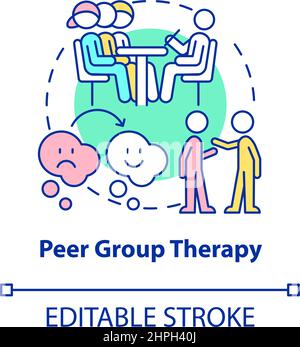Peer group therapy concept icon Stock Vector