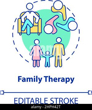 Family therapy concept icon Stock Vector