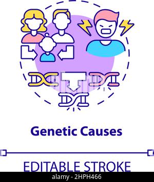 Genetic causes concept icon Stock Vector