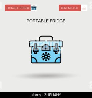 Portable fridge Simple vector icon. Stock Vector