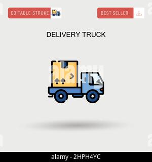 Delivery truck Simple vector icon. Stock Vector