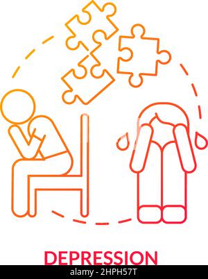 Depression red gradient concept icon Stock Vector