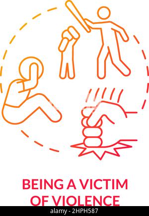Being victim of violence red gradient concept icon Stock Vector