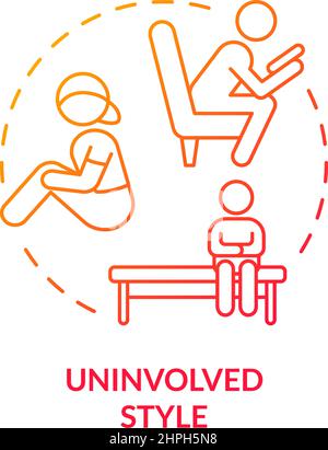 Uninvolved style red gradient concept icon Stock Vector