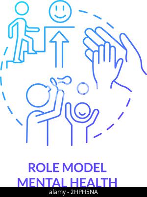 Role model mental health blue gradient concept icon Stock Vector