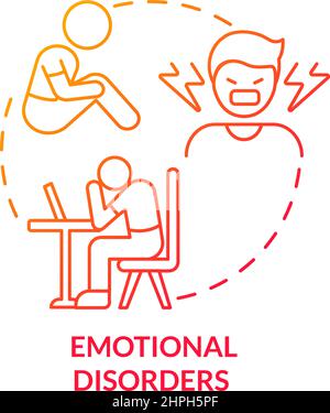Emotional disorders red gradient concept icon Stock Vector