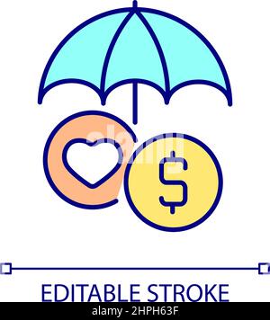 Insurance of health program RGB color icon Stock Vector