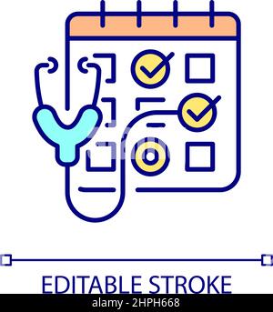 Regular medical checkup RGB color icon Stock Vector