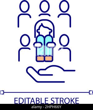 School adaptation support RGB color icon Stock Vector