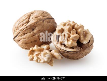 Walnuts isolated on white background with clipping path Stock Photo