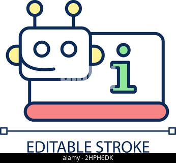 Automated customer support RGB color icon Stock Vector
