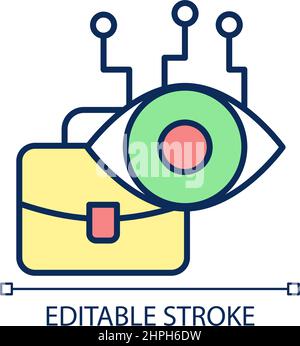 Autonomous work searching RGB color icon Stock Vector