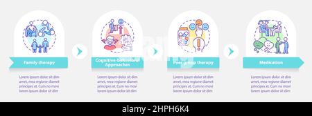 Conduct disorder treatment round infographic template Stock Vector