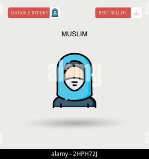 Muslim Simple vector icon. Stock Vector