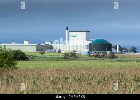 Arla milk processing plant near Lockerbie in Dumfries and Galloway, Scotland, UK. Stock Photo