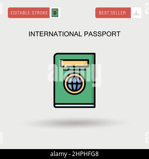 International passport Simple vector icon. Stock Vector