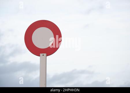 Ascot, Berkshire, UK. 19th February, 2022. The winning post at Ascot Racecourse. Credit: Maureen McLean/Alamy Stock Photo