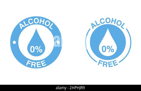 Alcohol free icon symbol on white background. Vector Stock Vector