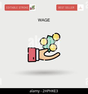 Wage Simple vector icon. Stock Vector