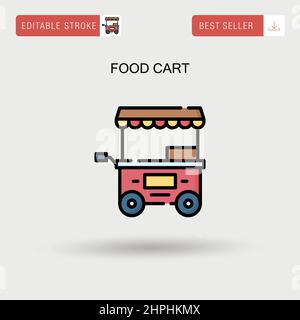Food cart Simple vector icon. Stock Vector