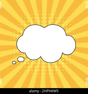 Speech bubble in pop art style on yellow background. Cartoon style vector collection of frames. Vector Stock Vector