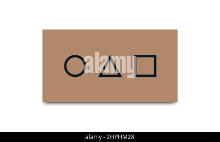 Squid game card visit design with game symbol elements square circle and triangle. Vector Stock Vector
