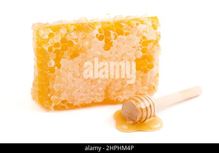 Honeycomb Isolated on a White Background Stock Photo