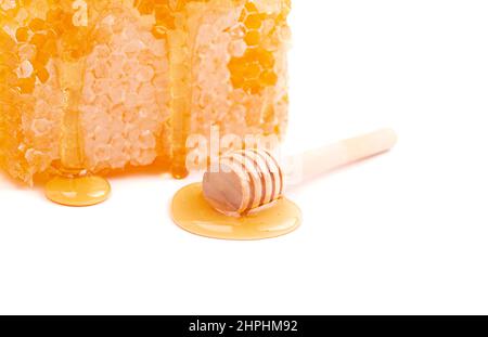 Honeycomb Isolated on a White Background Stock Photo