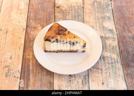 cheesecake made from ricotta, cottage cheese, quark cheese, sugar and sometimes other ingredients, such as: eggs, cream, flour, potato, almonds or fru Stock Photo