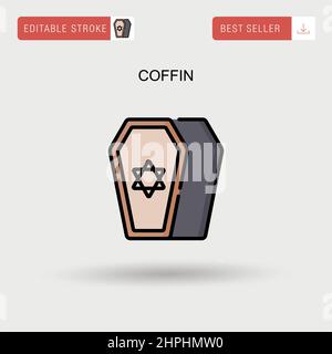 Coffin Simple vector icon. Stock Vector