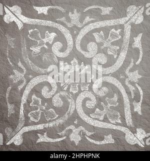 Geometric decorative designs on a rough paper background. Stock Photo