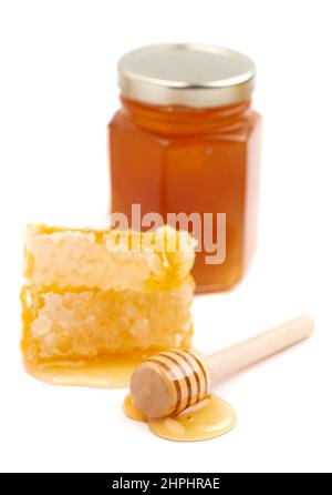 Honeycomb Isolated on a White Background Stock Photo