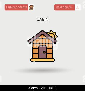 Cabin Simple vector icon. Stock Vector