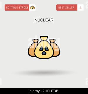 Nuclear Simple vector icon. Stock Vector